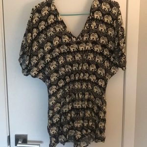Elephant Print Romper